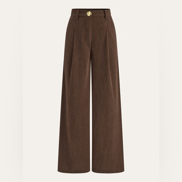 Commense Pants - COMMENSE Corduroy Wide-Leg Pleated Pants - size Medium